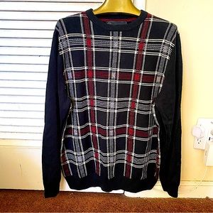Weatherproof Vintage Plaid Crewneck Sweater. Medium.